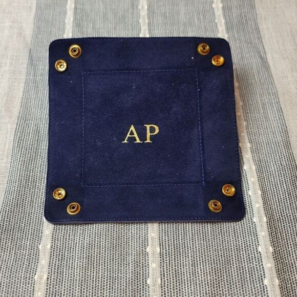 MARK AND GRAHAM Navy Blue Suede Catch All - Picture 1 of 7